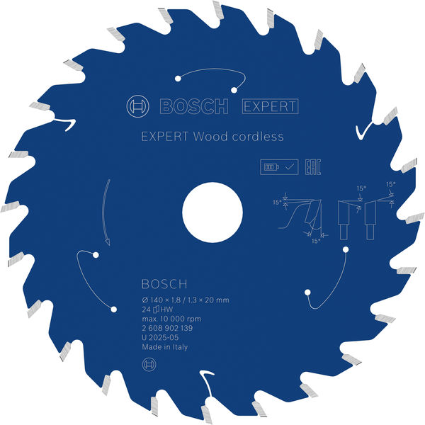 Produktbild, circularer Sägeblatt, Holzwerkzeugklinge, bosch-expert, Stahlblatt, Zahnungstyp diagonale Zähne