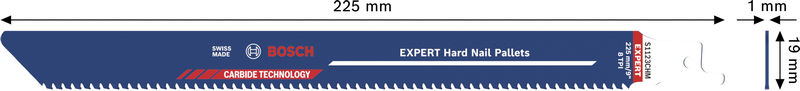 Bild der Produktabmessungen, Nail puller, Hard nail palets, Nail removal tool, Carbide technology, Bosch label