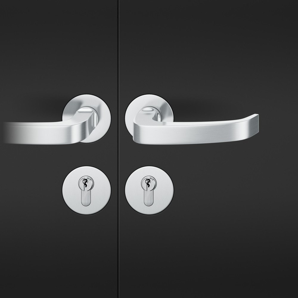 FSB FH Drückergarnitur mit Rosetten 79 1164, rund, flächenb., VK 9, AGL3, Edelstahl