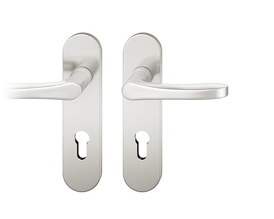 FSB Drückergarnitur mit Kurzschild 12 1106, VK 8, oval, mit Nocken, Aluminium