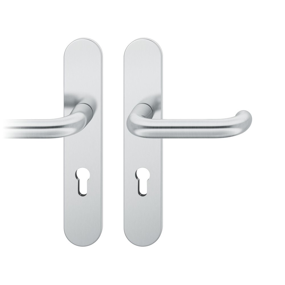 FSB FH Drückergarnitur mit Langschild 79 1146, oval, AGL3, Edelstahl