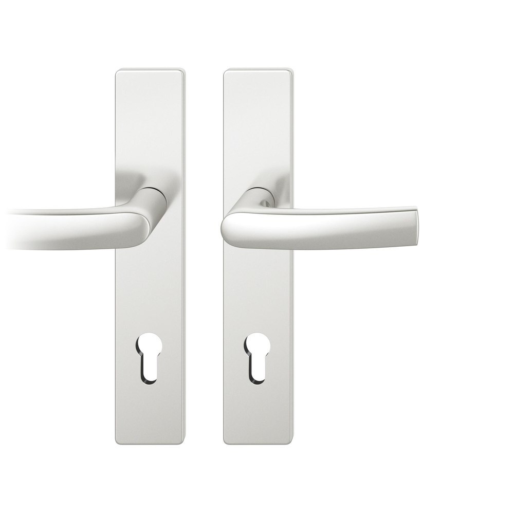 FSB Drückergarnitur mit Langschild 12 1015, VK 8,5, eckig, mit Nocken, Aluminium