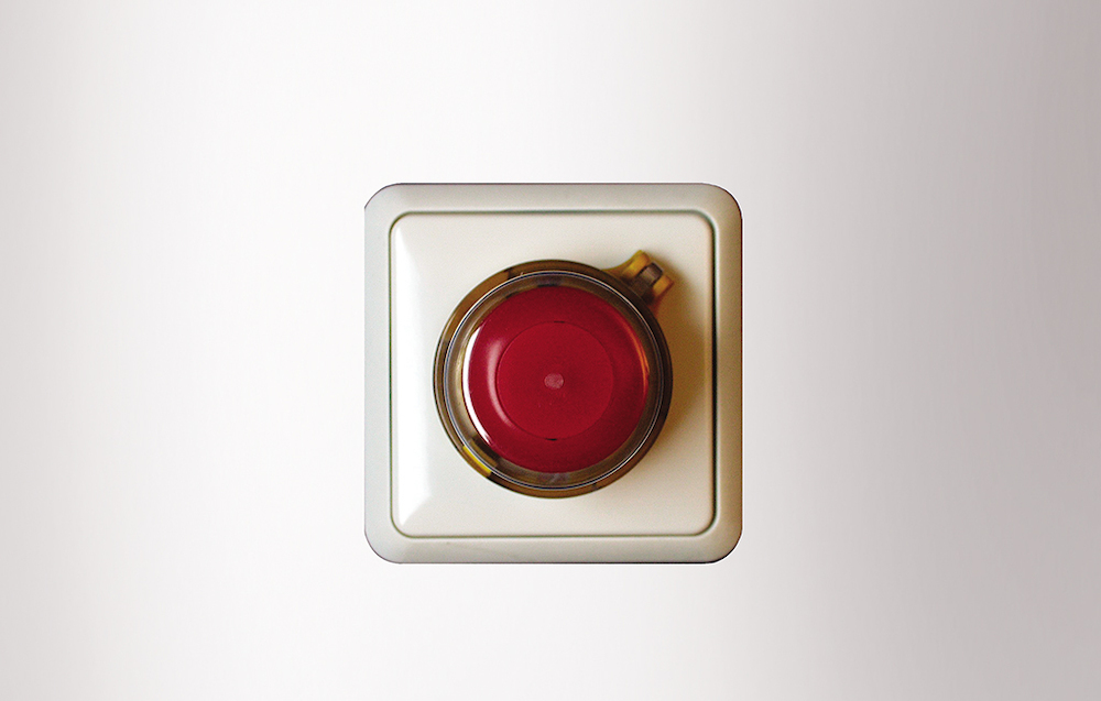 stecker, decke, roter knopf, kabelschuh, panel