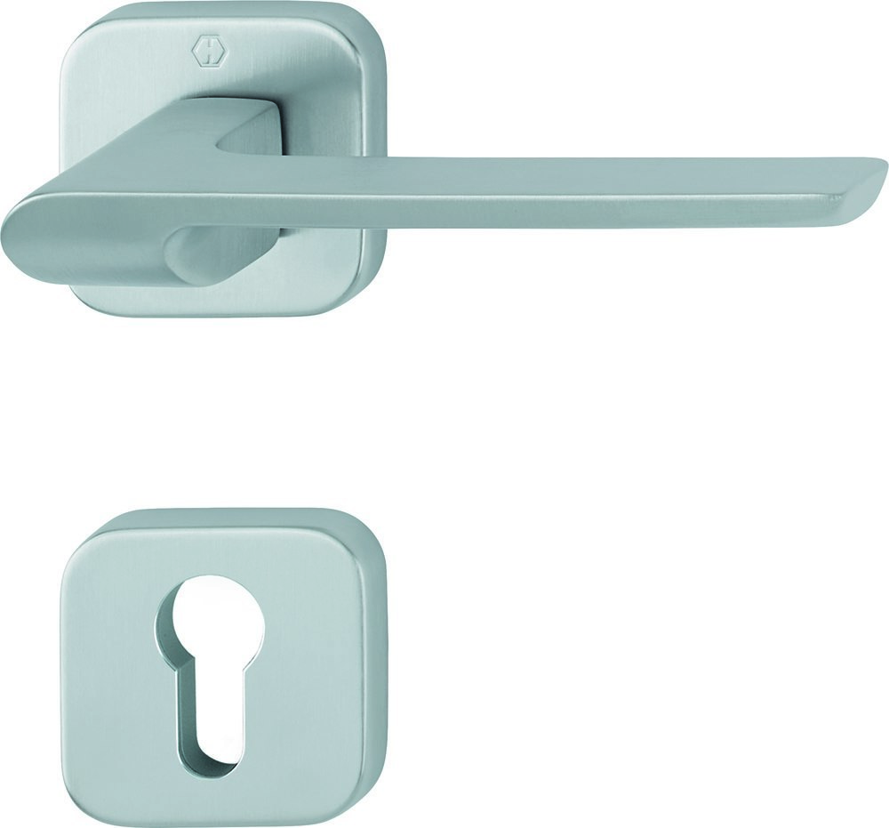 Türdriegel, Türgriff, Schloss-Set, Metalloberfläche, Edelstahlfarben