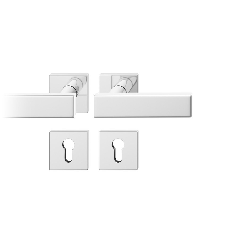 FSB Drückergarnitur mit Rosetten 12 1003, ASL, eckig, VK 7 mm, mit Nocken, Edelstahl