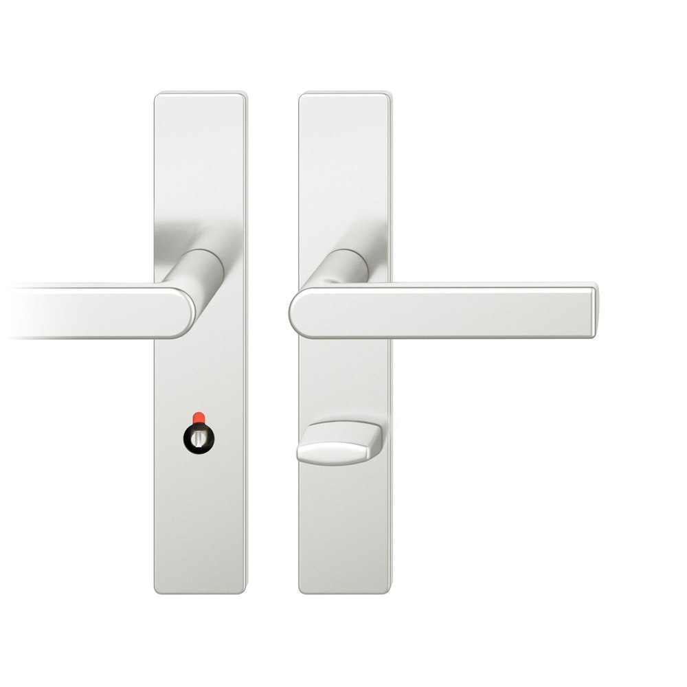 FSB Drückergarnitur mit Langschild 72 1244, eckig, Aluminium