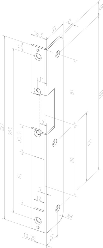 Winkelschließblech effeff für Türöffner 502, Edelstahl