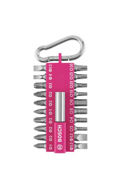 Bosch 21-teiliges Schrauberbit-Set mit Snap-hook, Pink
