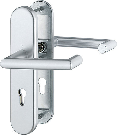 HOPPE FH Schutz-Drückergarnitur Rotterdam mit Langschild FS-1401F/3331/3310, Aluminium