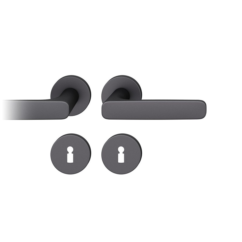 FSB Drückergarnitur mit Rosetten 12 1289, ASL, rund, VK 8 mm, mit Nocken, Aluminium