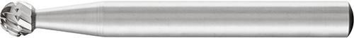 HSS-Frässtift, 6-mm-Schaft-Ø, Kugelform F, ohne Spanbrecher, Zahnung 3