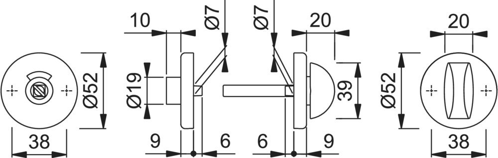 HOPPE Schlüsselrosette 42KVS, Aluminium