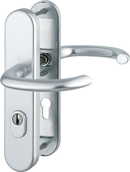 HOPPE FH Schutz-Drückergarnitur Marseille mit Langschild FS-1138F/3332ZA/3310, Aluminium