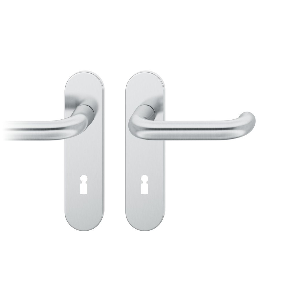 FSB Drückergarnitur mit Kurzschild 12 1146, VK 8, oval, mit Nocken, Edelstahl