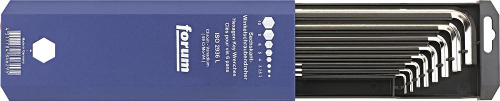FORUM 6kt-Schlüssel-Satz  DIN911L 2-10mm 8tlg. Box