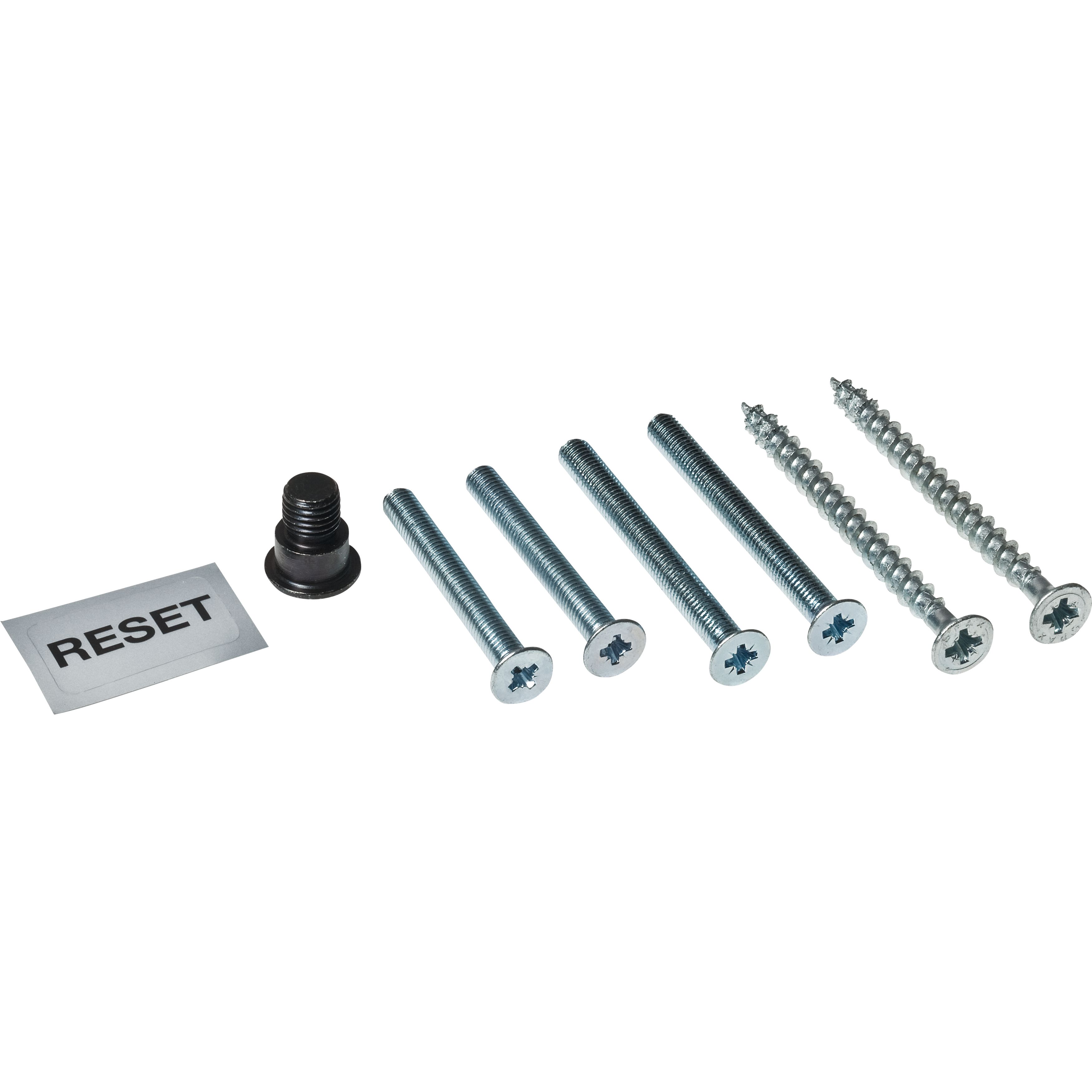 Schrauben, Montagesatz, Sechskantschraube, Blechschraube, Reset-Pad
