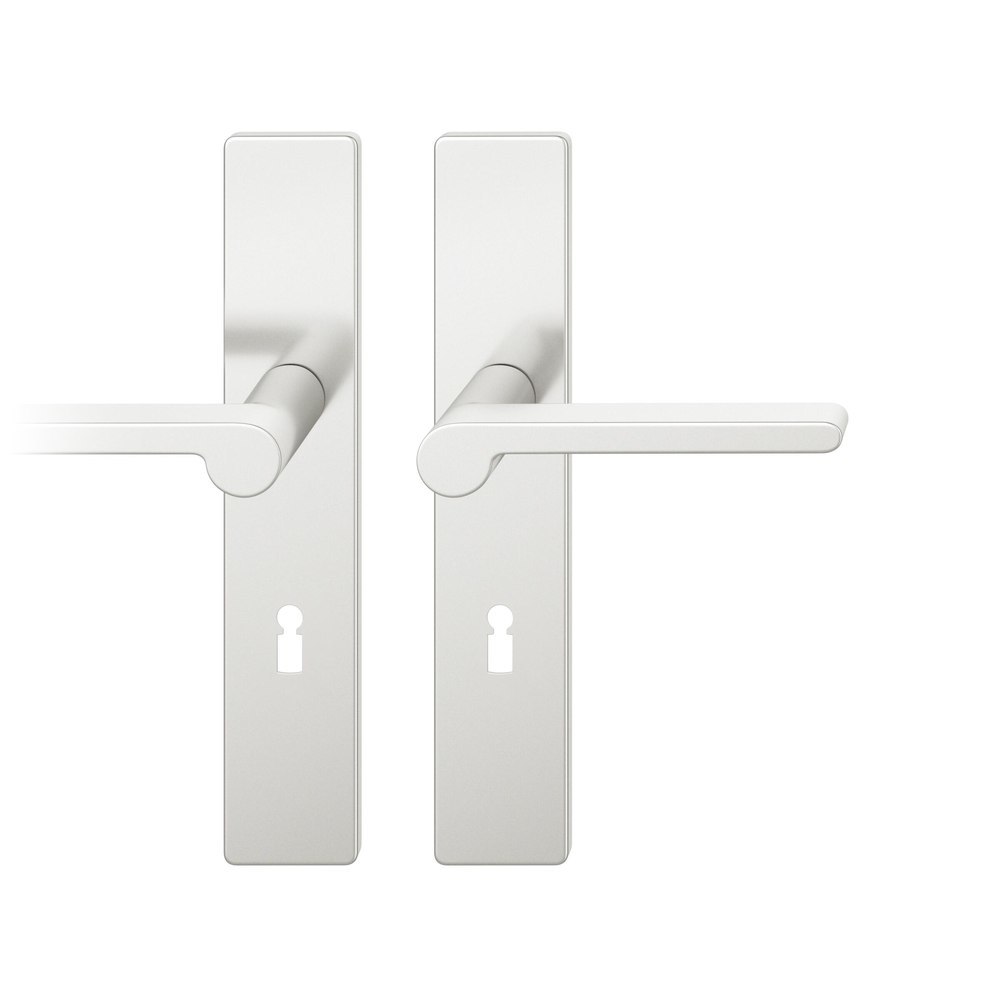 FSB Drückergarnitur mit Langschild 12 1021, VK 8,5, eckig, mit Nocken, Aluminium