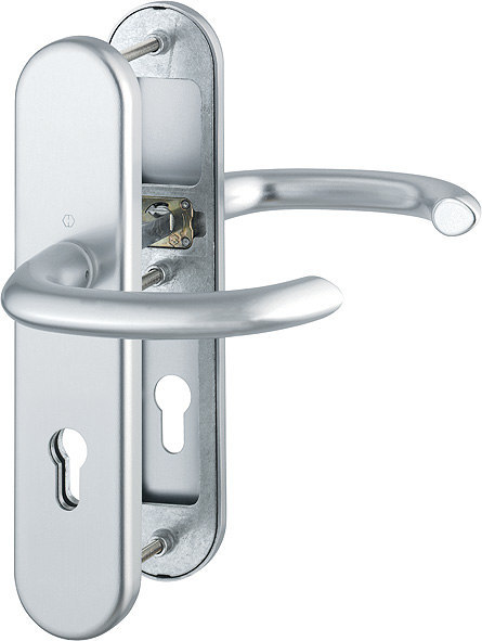 HOPPE Schutz-Drückergarnitur Marseille  mit Langschild 1138/3331/3410, 8/72 mm, Aluminium