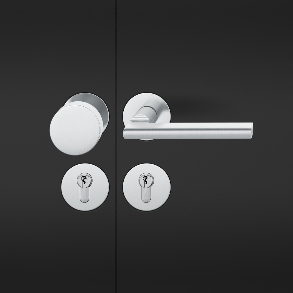 FSB Wechselgarnitur mit Rosetten 72 1035, Knopf 0 829, AGL3, VK 8, rund, flächenb., Edelstahl