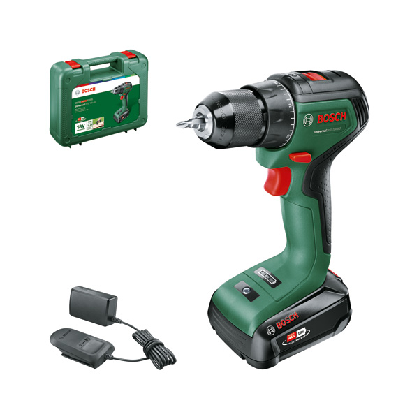 Bosch Akku-Bohrschrauber UniversalDrill 18V, 2x Akku PBA 18V 1.5Ah