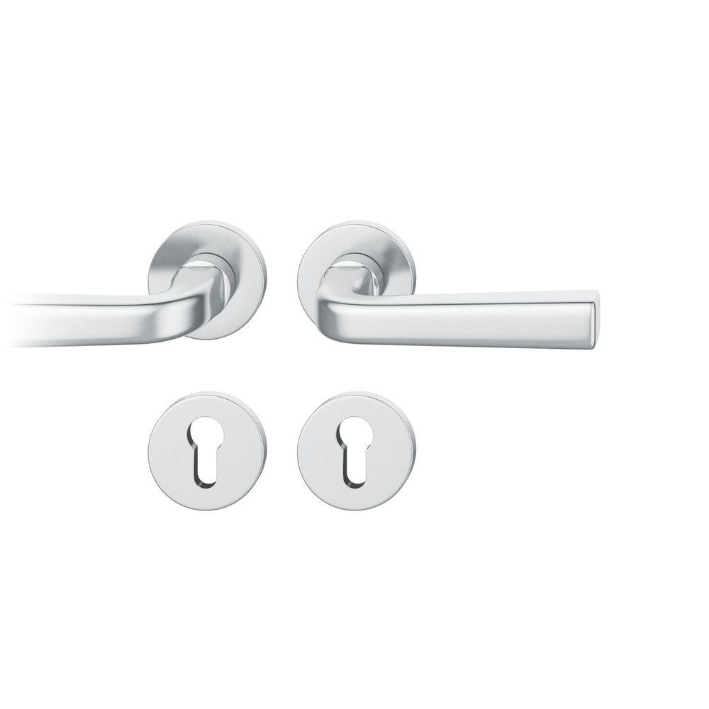 FSB Drückergarnitur mit Rosetten 12 1254, ASL, rund, VK 8 mm, mit Nocken, Edelstahl