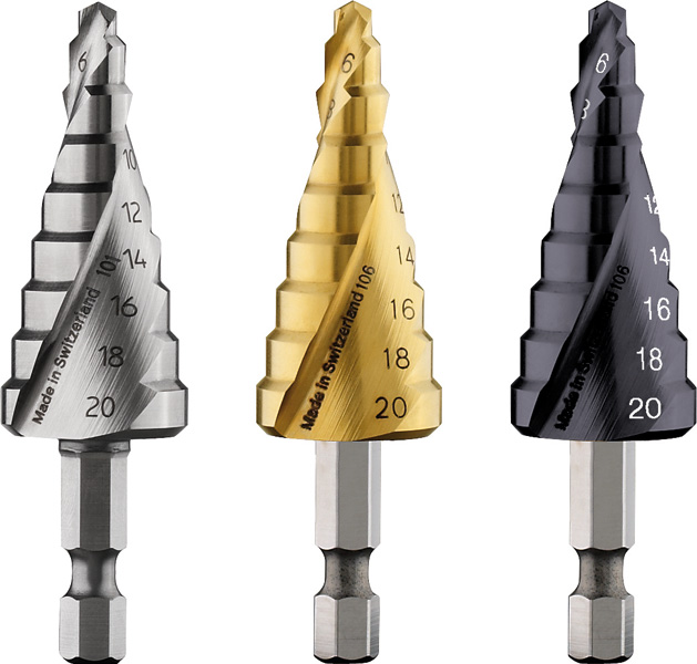 Bosch Stufenbohrer HSS-TiN, 4 - 20 mm, 1/4-Zoll, 70,5 mm, 9 Stufen