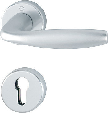 HOPPE Drücker-Halbgarnitur New York mit Rosetten 1810H/42/42S, Aluminium