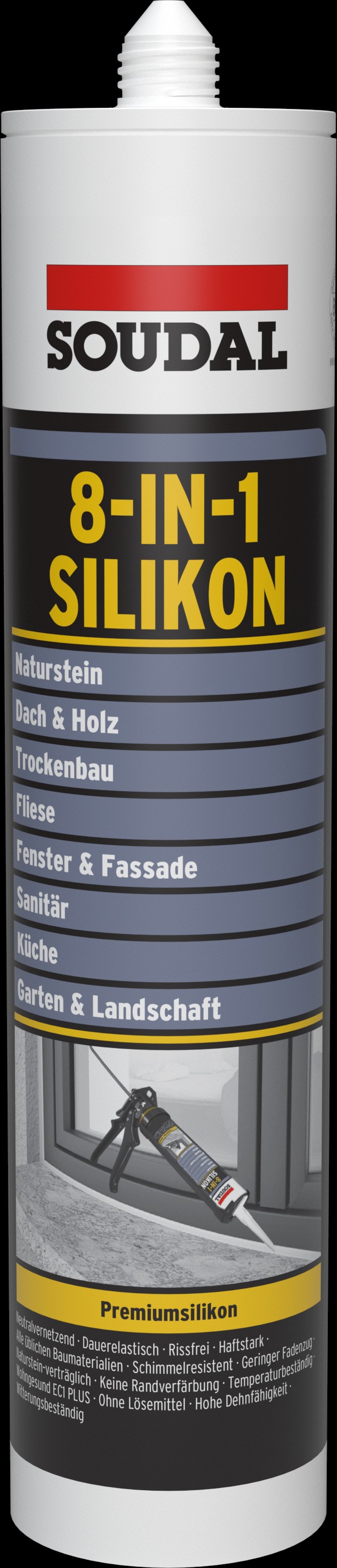 Silikon-Dichtstoff, Kartusche, Weiß, 8-in-1, Naturstein