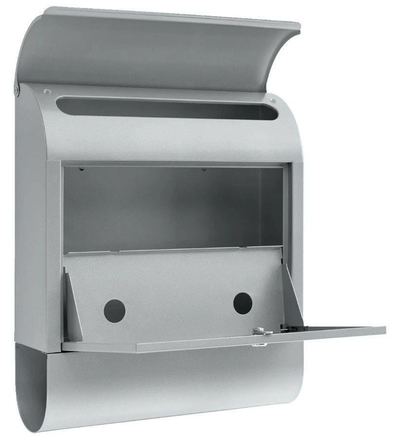 Postfach, Ausgehende Post, Wandmontage, Briefkastenöffnung, Stahlgrau