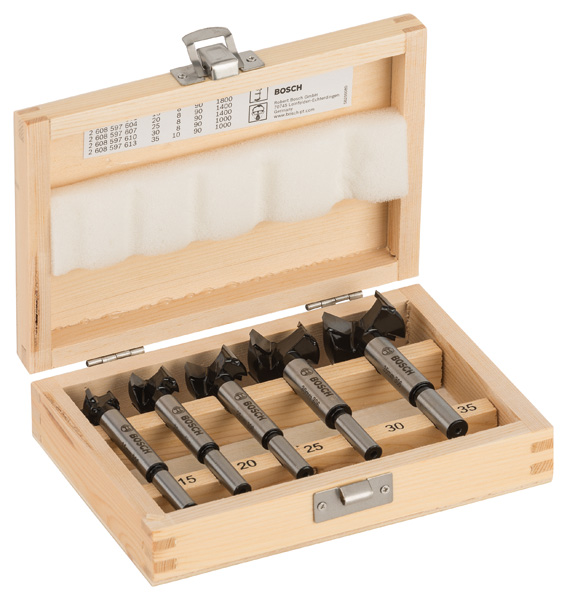Bosch 5-tlg. Scharnierlochbohrer-Set, Carbide, 1535 mm