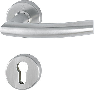 HOPPE Drücker-Halbgarnitur Trondheim mit Rosetten E1430Z/42/42S, Edelstahl