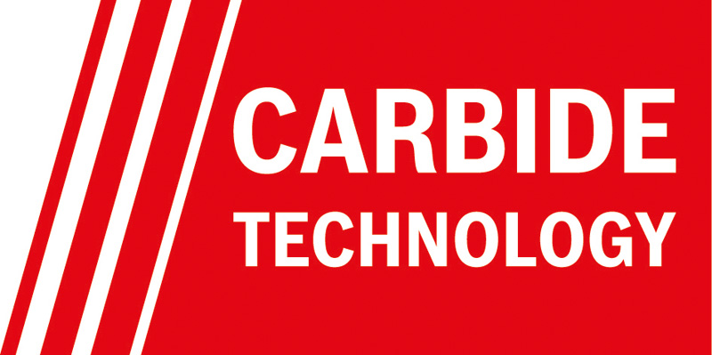 Symbol, markenlogo, Karbide, Technologie, roter Hintergrund, weißer Text