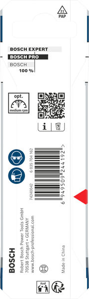 Produktbild Verpackung, BOSCH, Power Tool, Genuine Parts, Made in China, Barcode