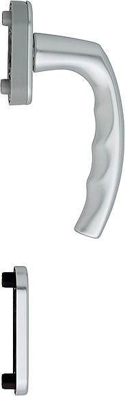 HOPPE Fenstertür-Halbgarnitur Atlanta 0530/U26/49PNS, N 10, Profilzylinder gelocht