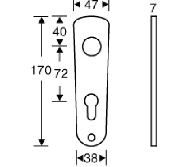 Türgriff, Türdrücker, Metall, Schwarz, Rundloch