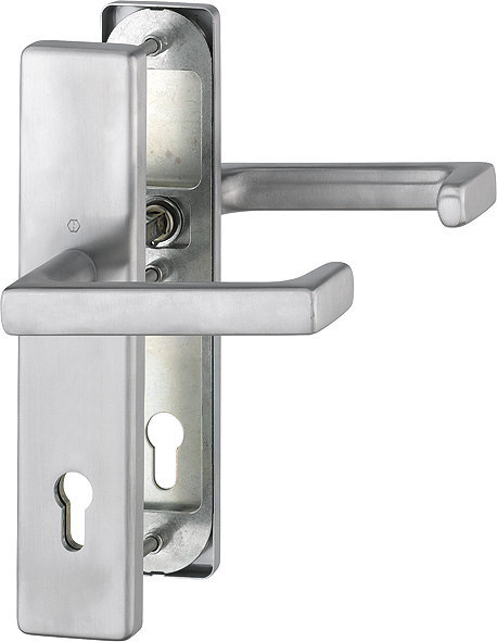 HOPPE Sicherheits-Drückergarnitur Detroit FS-E1644F/2221/2210,LS eck.,12mm,ES1/PZ 92/9,F69,TS 67-72