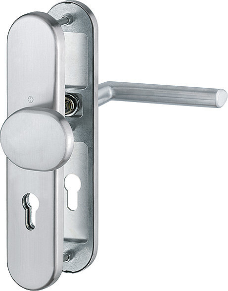 HOPPE FH Schutz-Wechselgarnitur Stockholm mit Langschild FS-E86G/3331/3310/1140F, Edelstahl