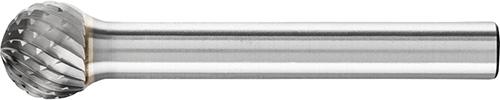 Hartmetall-Frässtift mit 6-mm-Schaft, Kugelform KUD, Zahnung 4