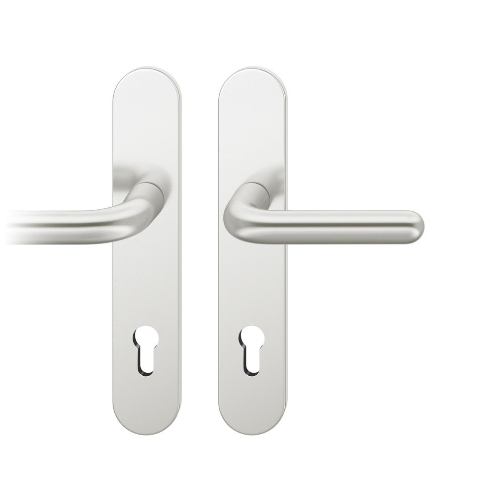 FSB Drückergarnitur mit Langschild 12 1147, VK 8,5, oval, mit Nocken, Aluminium