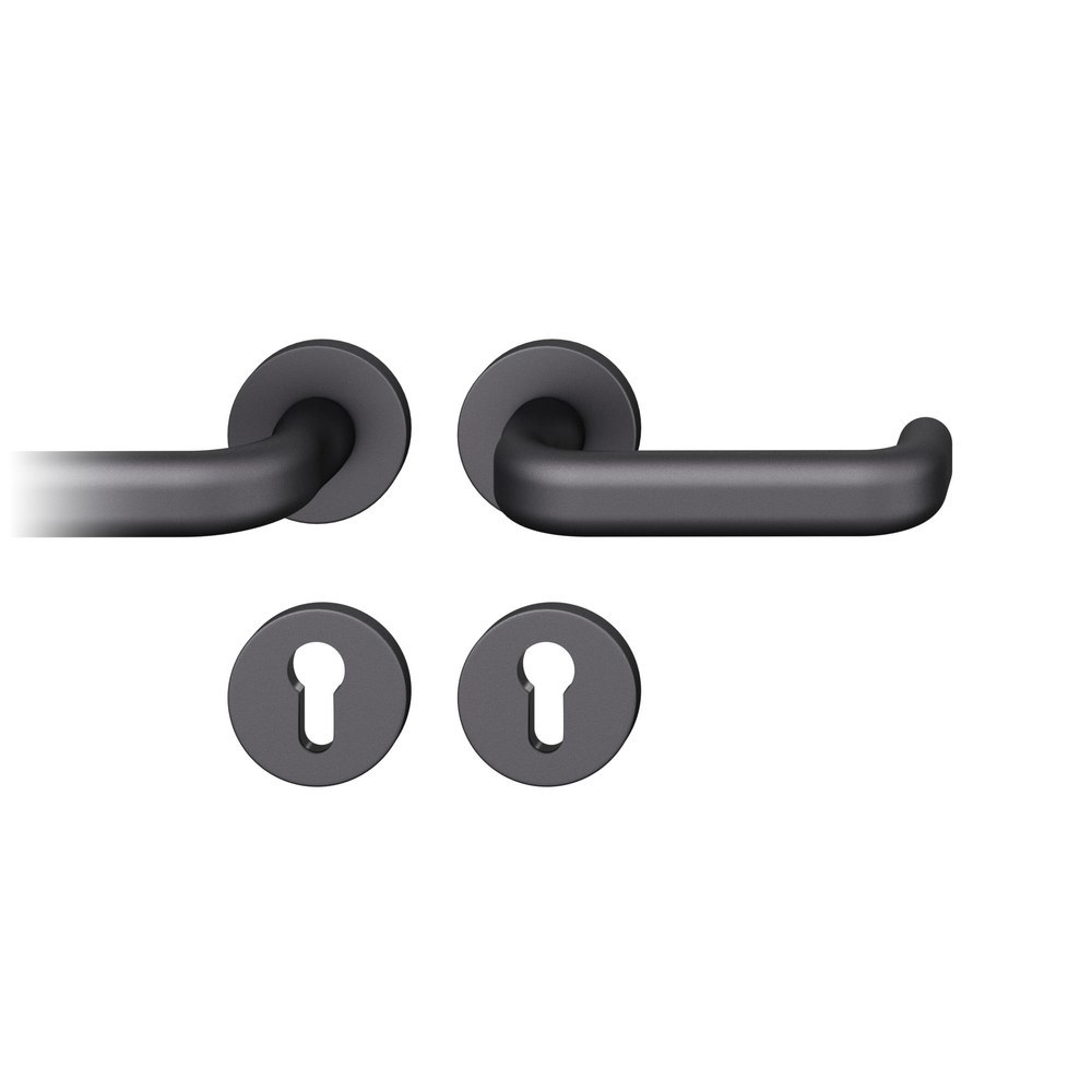 FSB FH Drückergarnitur mit Rosetten 79 1243, rund, mit Nocken, VK 9, AGL3, Aluminium