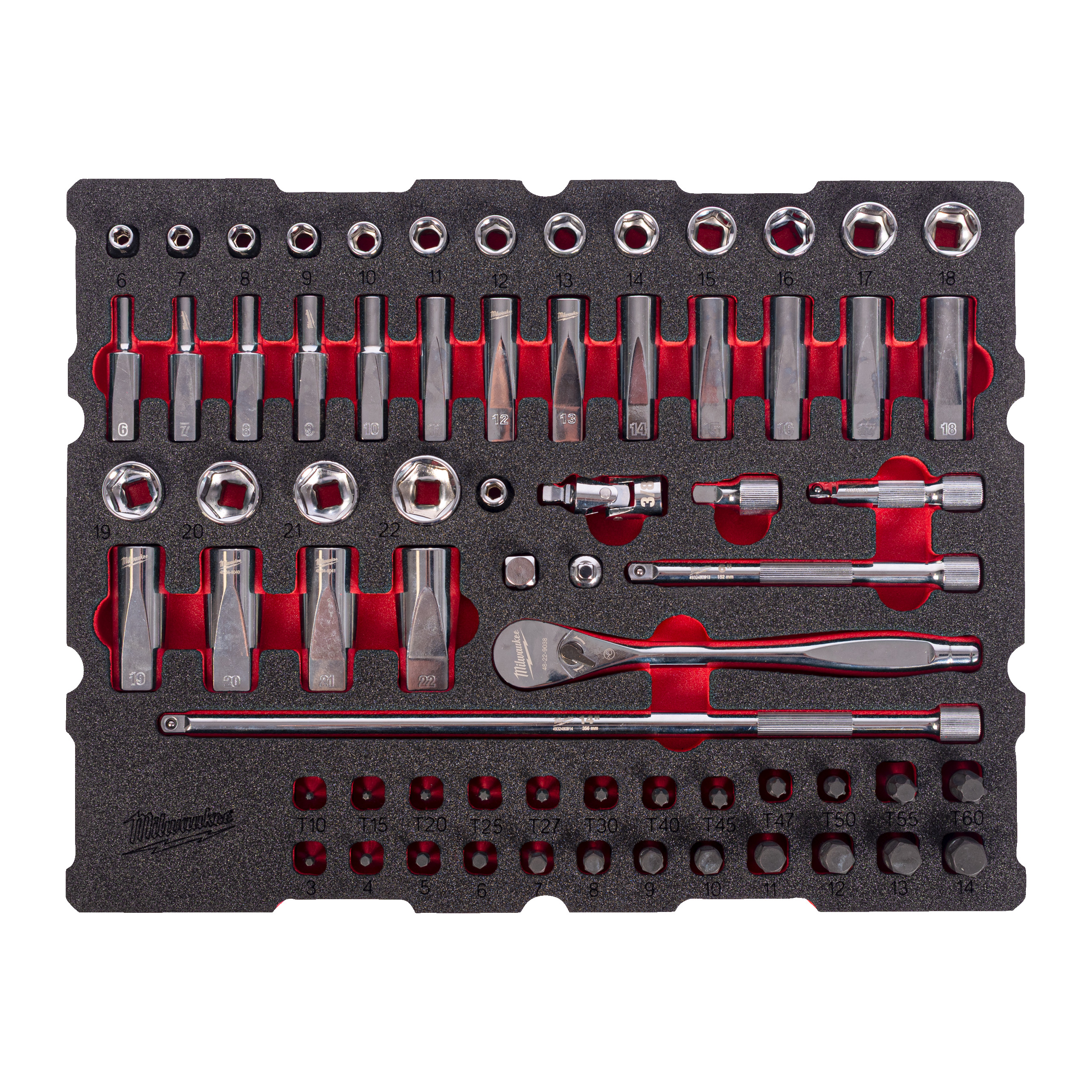 Milwaukee 67-teilige Einlage für PACKOUT Koffer mit Schubladen