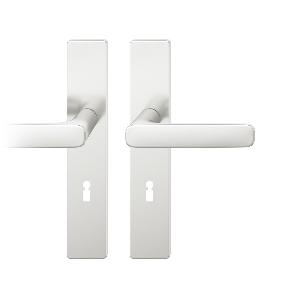 FSB Drückergarnitur mit Langschild 12 1289, VK 8, eckig, mit Nocken, Aluminium