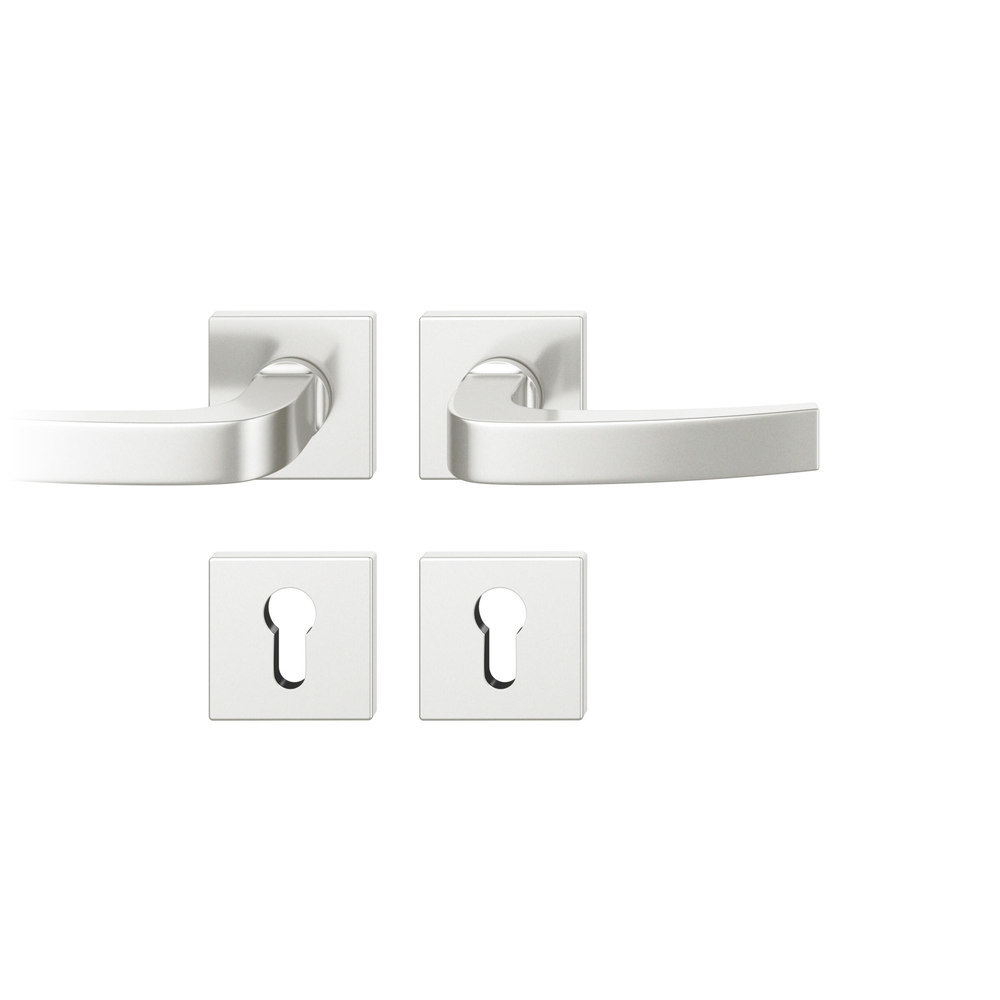 FSB FH Drückergarnitur mit Rosetten 76 1163, eckig, mit Nocken, VK 9, AGL3, Aluminium