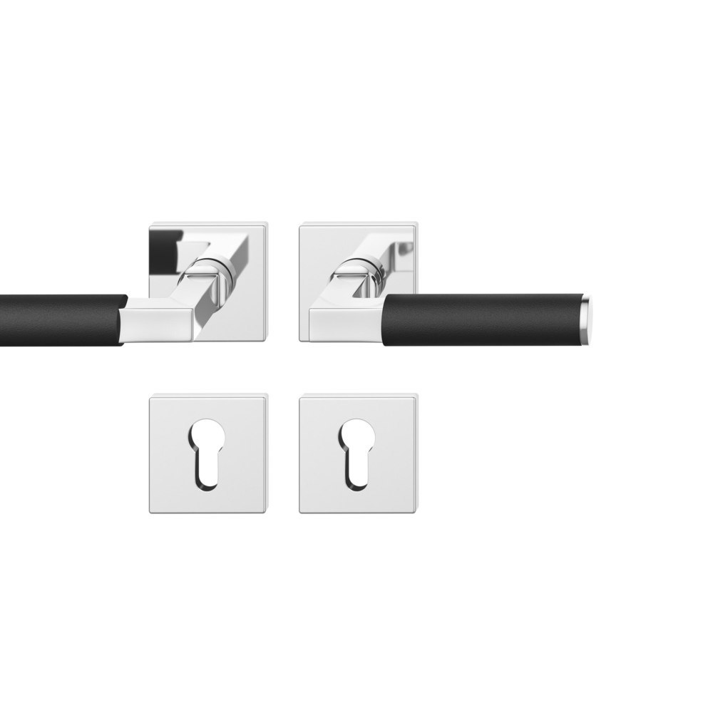 FSB Drückergarnitur mit Rosetten 12 1102, ASL, eckig, VK 7 mm, mit Nocken, Edelstahl