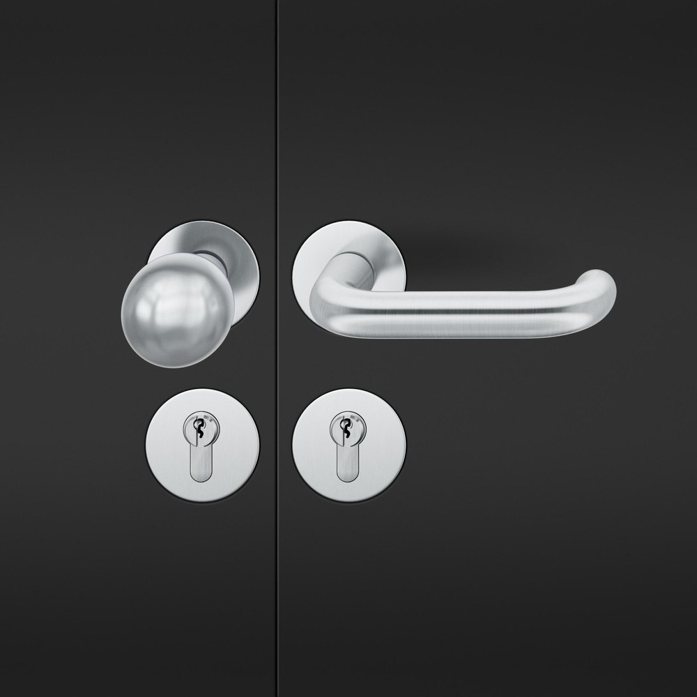 FSB Wechselgarnitur mit Rosetten 72 1146, Knopf 0 802, AGL3, VK 8, rund, flächenb., Edelstahl