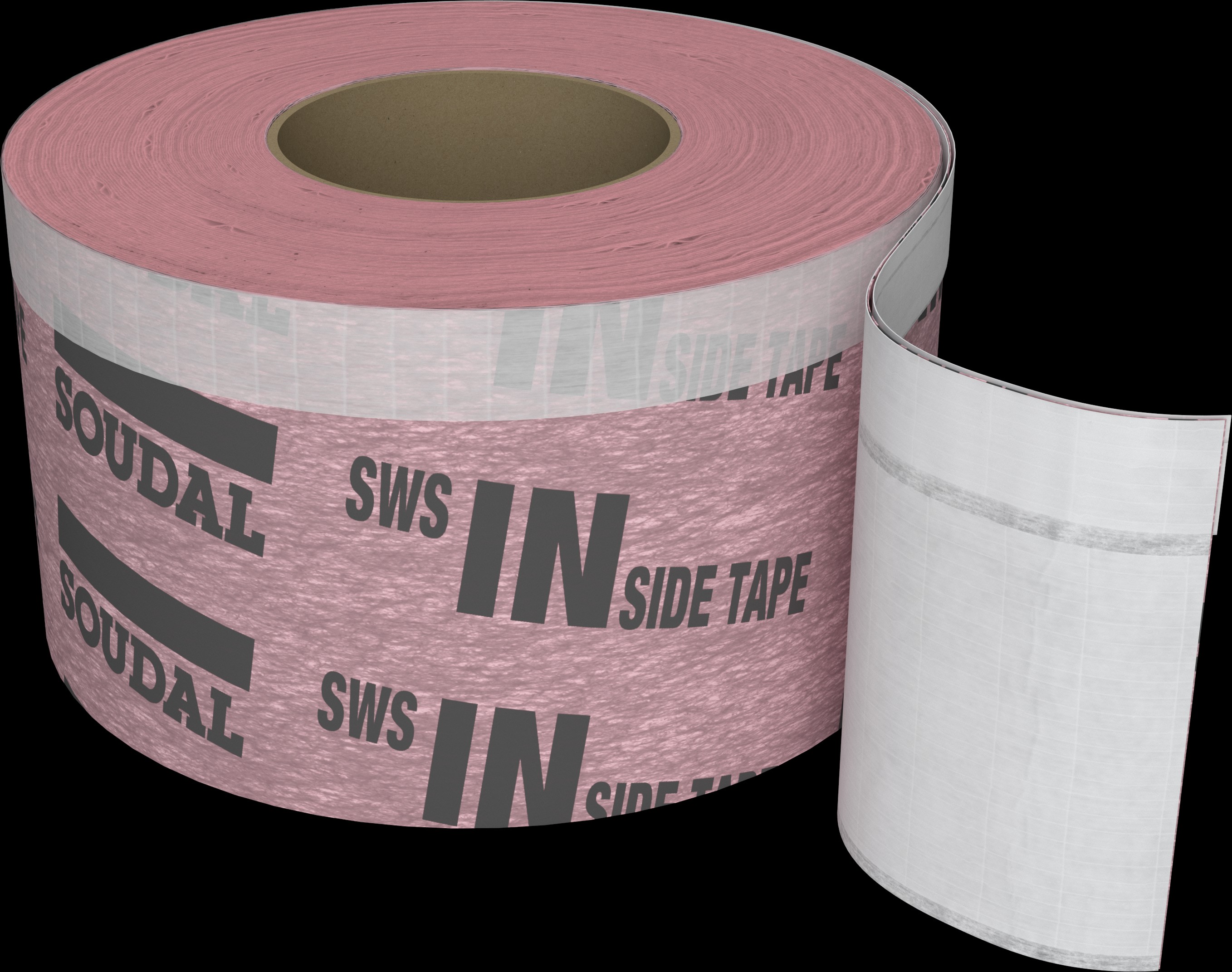 Dichtband, Innenband, Klebebandrolle, rosa Träger, weiße Klebefläche