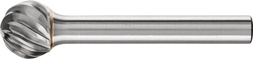 Hartmetall-Frässtift mit 6-mm-Schaft, Kugelform KUD, Zahnung INOX