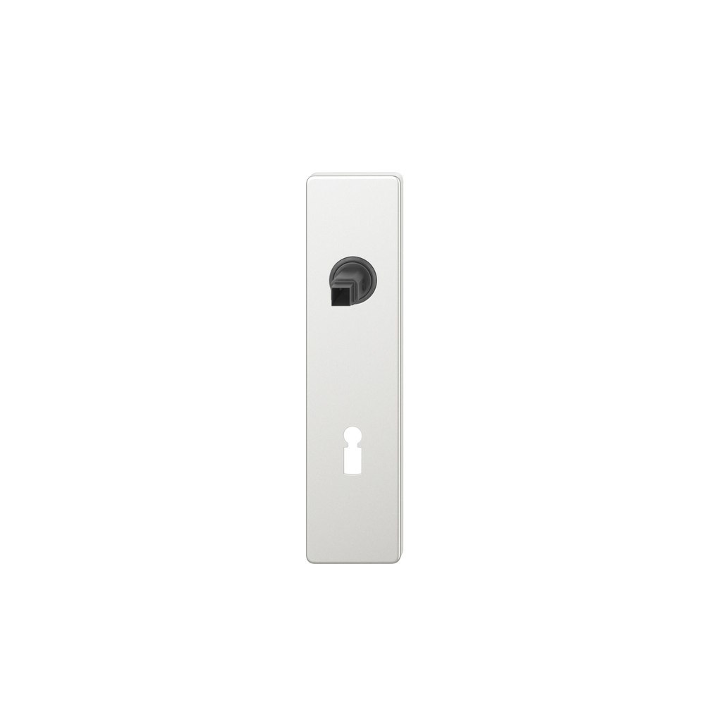 FSB Kurzschild ASL® 12 1450, außen/innen, eckig, mit Stütznocken, Buntbart gelocht, Entfernung 72mm, silber, naturfarben, eloxiert