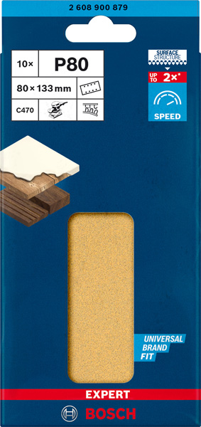 Bosch EXPERT C470 Schleifpapier, 8 Löcher für Schwingschleife, 93 x 186&nbsp;mm, K 100, 10 Stk.