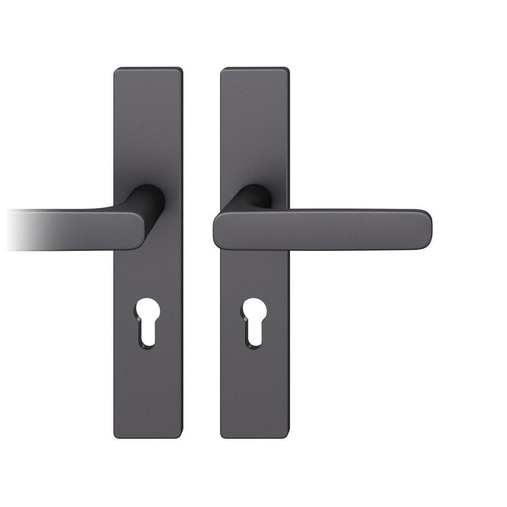 FSB FH Drückergarnitur mit Langschild 76 1289, eckig, Aluminium